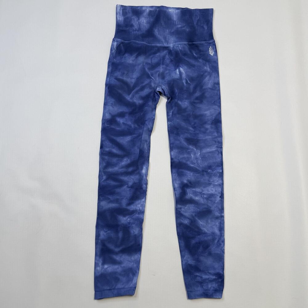 FP Movement Leggings Womens Medium Blue Tie Dye High Waist Ankle Stretch Yoga